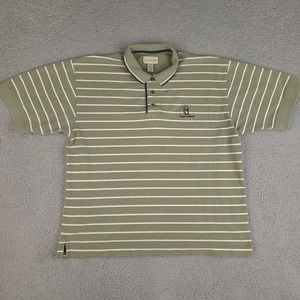 Cutter & Buck Polo Shirt Mens XL Green Striped TPC River‎ Bend Golf